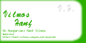 vilmos hanf business card